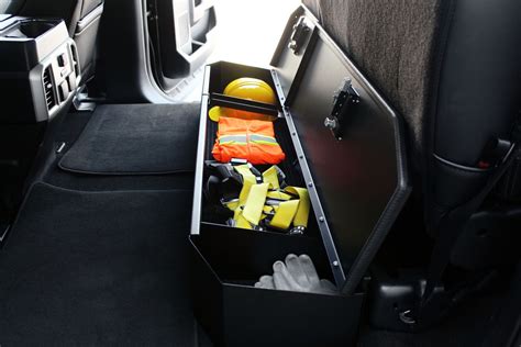 steel back seat tool box|pickup truck back seat organizers.